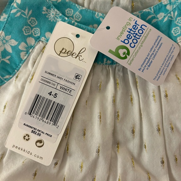 Peek - Tiered Metallic Ditsy Dress - 4/5y - Picture 3 of 11